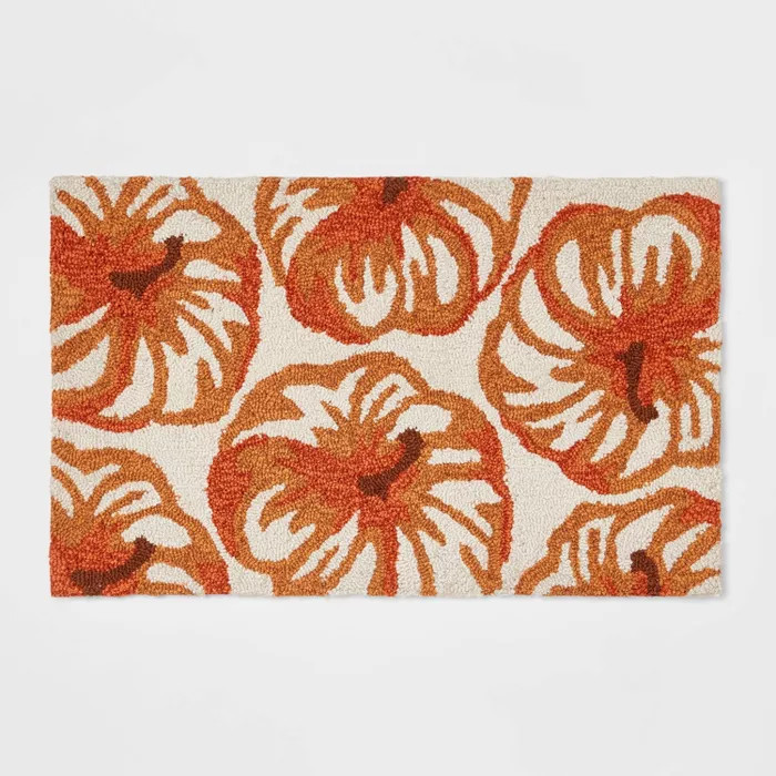 30" x 18" Cotton Pumpkins Kitchen Rug - Threshold™ | Target