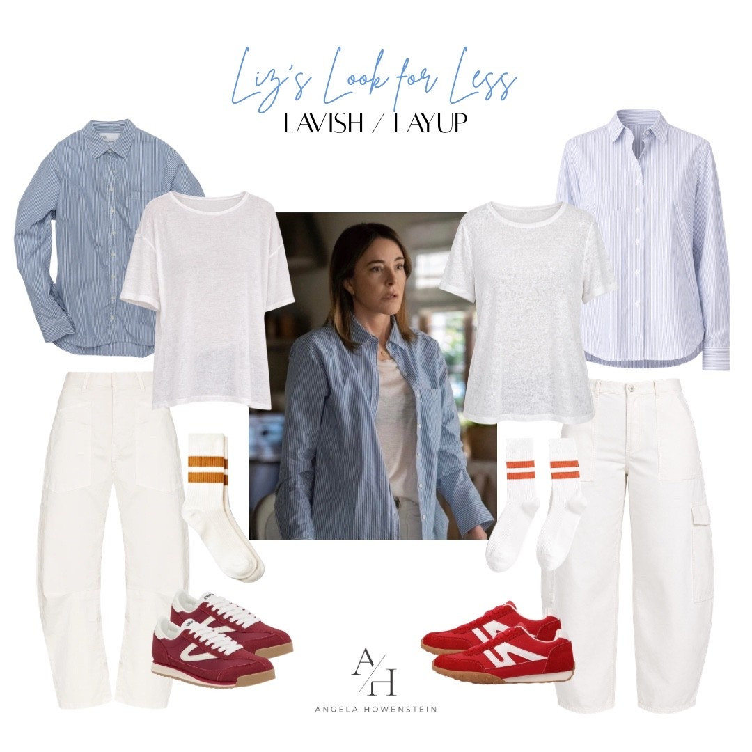 budget friendly Liz’s look with blue button-down and white pants for everyday style.

#LTKOver40 #LTKootd