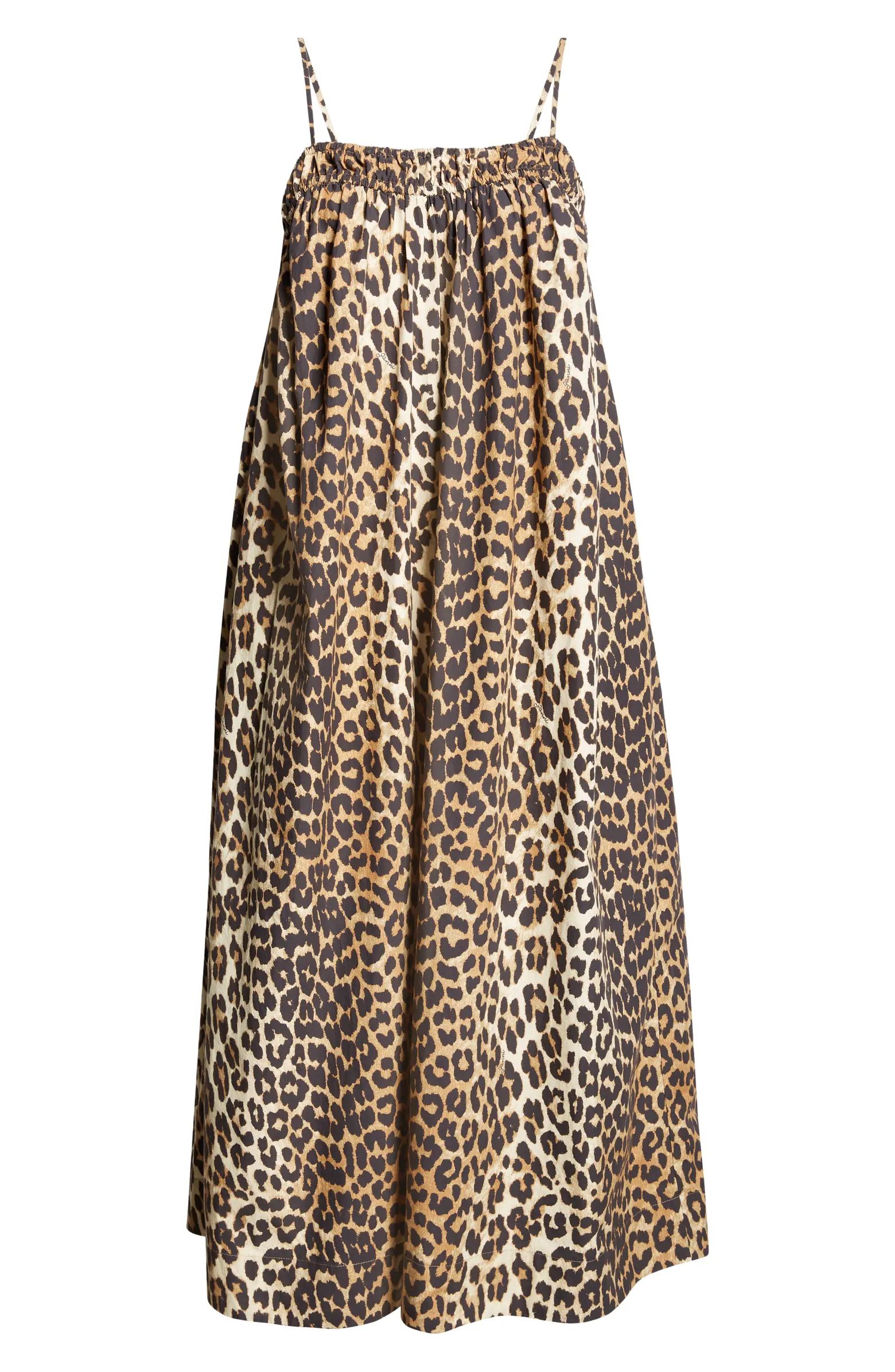 Ganni Leopard Print Organic Cotton Dress | Nordstrom | Nordstrom