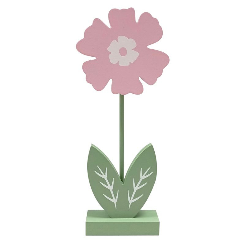 Homespun Easter Pink Flower Table Decor, 9" | At Home