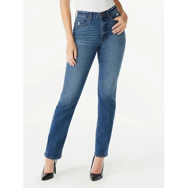 Sofia Jeans Women’s Eden Straight Super High Rise 90s Jeans, 30.5” inseam - Walmart.com | Walmart (US)
