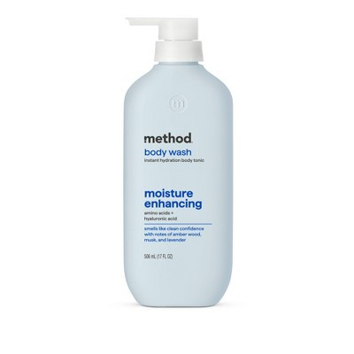 Method Moisture Enhancing Men's Intense Hydration Body Wash Tonic with Amino and Hyaluronic Acids - Amber Wood, Musk and Lavender - 17 fl oz | Target