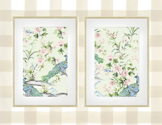 Mint Chinoiserie 11 by 17 Inch Printable Art Prints  Set of 4 - Etsy | Etsy (US)