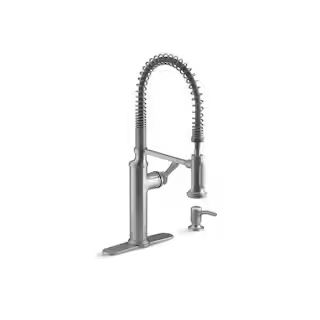 KOHLER Sous Pro-Style Single Handle Pull Down Sprayer Kitchen Faucet in Vibrant Stainless Steel K... | The Home Depot