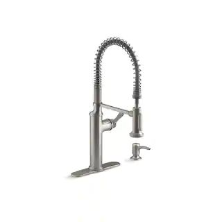 KOHLER Sous Pro-Style Single-Handle Pull-Down Sprayer Kitchen Faucet in Vibrant Stainless-K-R1065... | The Home Depot