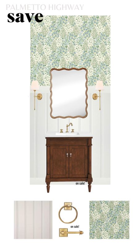 Redesigning a powder bathroom? I've put together some great splurge or save options for one of my interior design clients on IG and couldn't wait to share all these great bathroom products! She wanted a light and bright bathroom that featured blue and green floral wallpaper. A traditional vanity that looked like a dark wood and beadboard on the walls 

#LTKFind #LTKhome