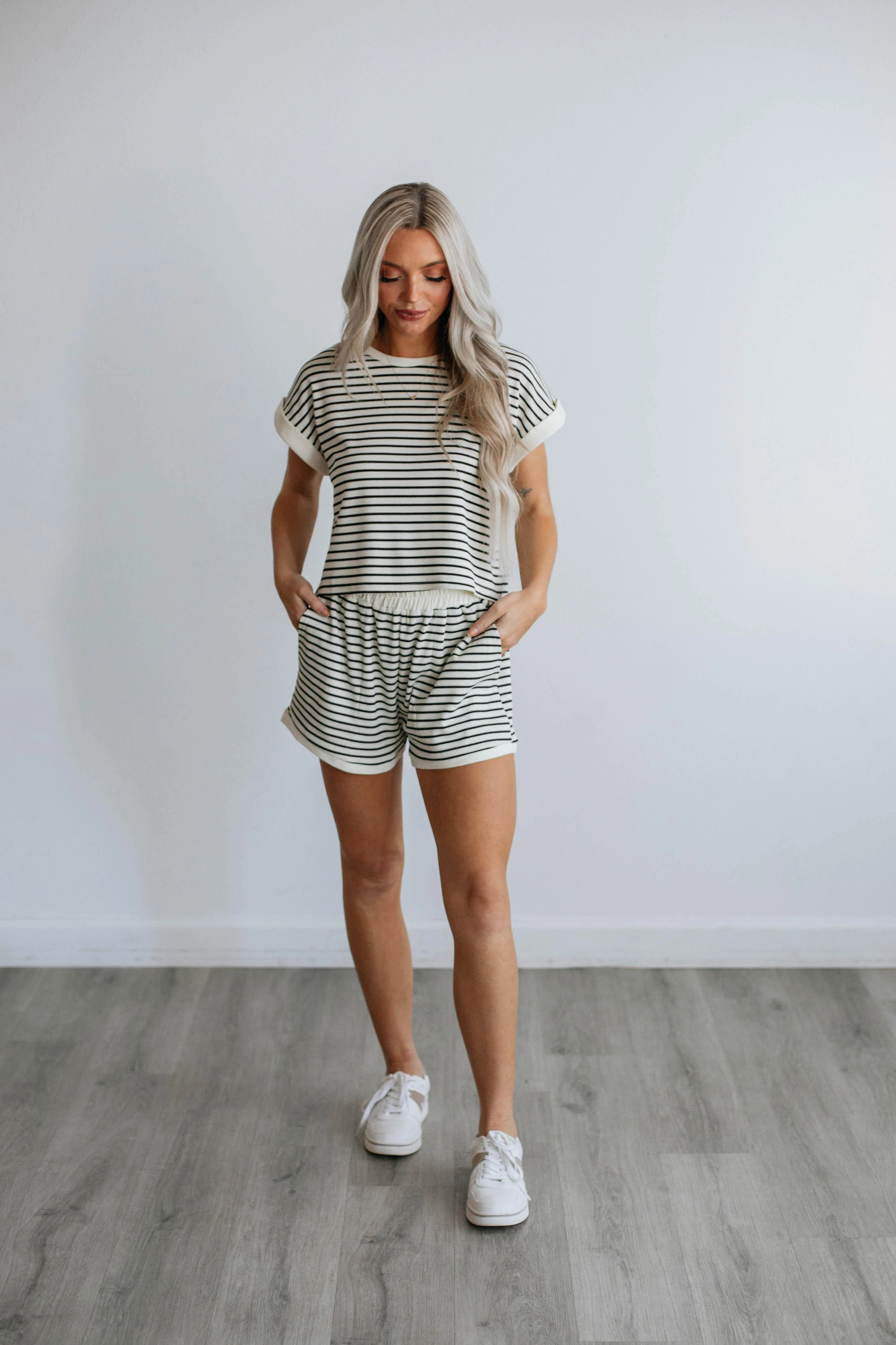 Fawn Striped Shorts | Wild Oak Boutique
