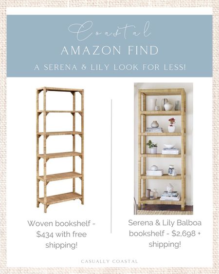 Love the Serena & Lily Balboa bookshelf, but not the price? Save more than $2200 with this option from Amazon! It’s just $434 with free shipping (price subject to change at any time)!
-
coastal decor, beach house decor, beach decor, beach style, coastal home, coastal home decor, coastal decorating, coastal interiors, coastal house decor, beach style, neutral home decor, neutral home, natural home decor, serena & lily dupe, TJ Maxx home, designer look for less, designer dupe, woven stools, white stools, coastal kitchen stools, affordable stools, Serena & lily dupe, home office furniture, living room furniture, rattan shelves, balboa dupe

#LTKFind #LTKhome #LTKstyletip