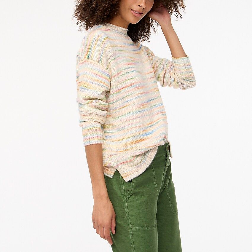 Factory: Space-dyed Boxy Crewneck Sweater For Women | J.Crew Factory