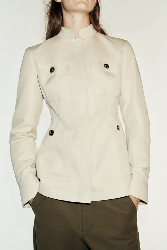 FITTED STAND-UP COLLAR JACKET | Zara US