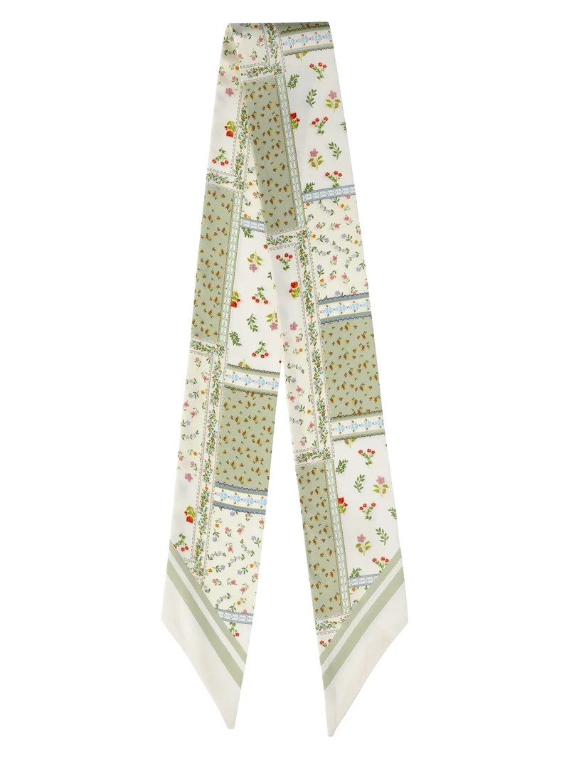 No Boundaries Women's Skinny Scarf Wrap, Green Patchwork | Walmart (US)