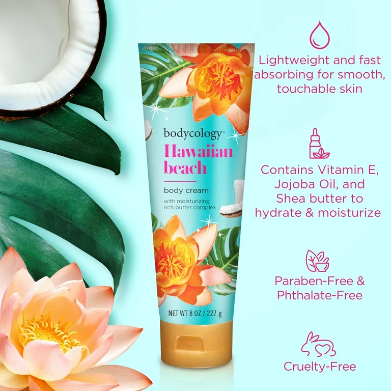 Bodycology Shea Butter Body Cream, Hawaiian Beach 8 oz | Walmart (US)