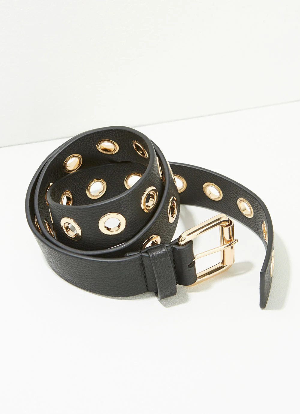 Black Leather Eyelet Belt | Mint Velvet