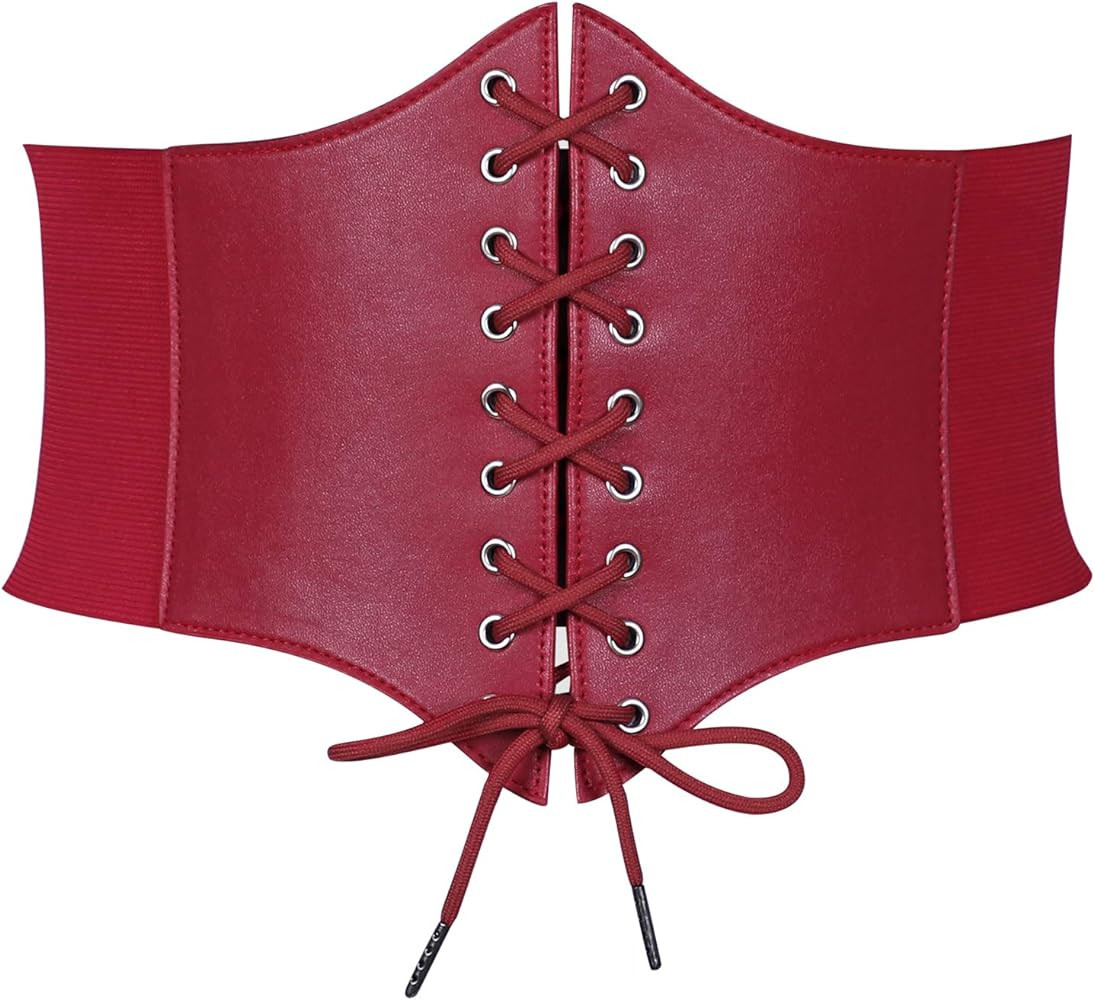 JASGOOD Women’s Elastic Costume Waist Belt Lace-up Tied Waspie Corset Belts for Women | Amazon (US)
