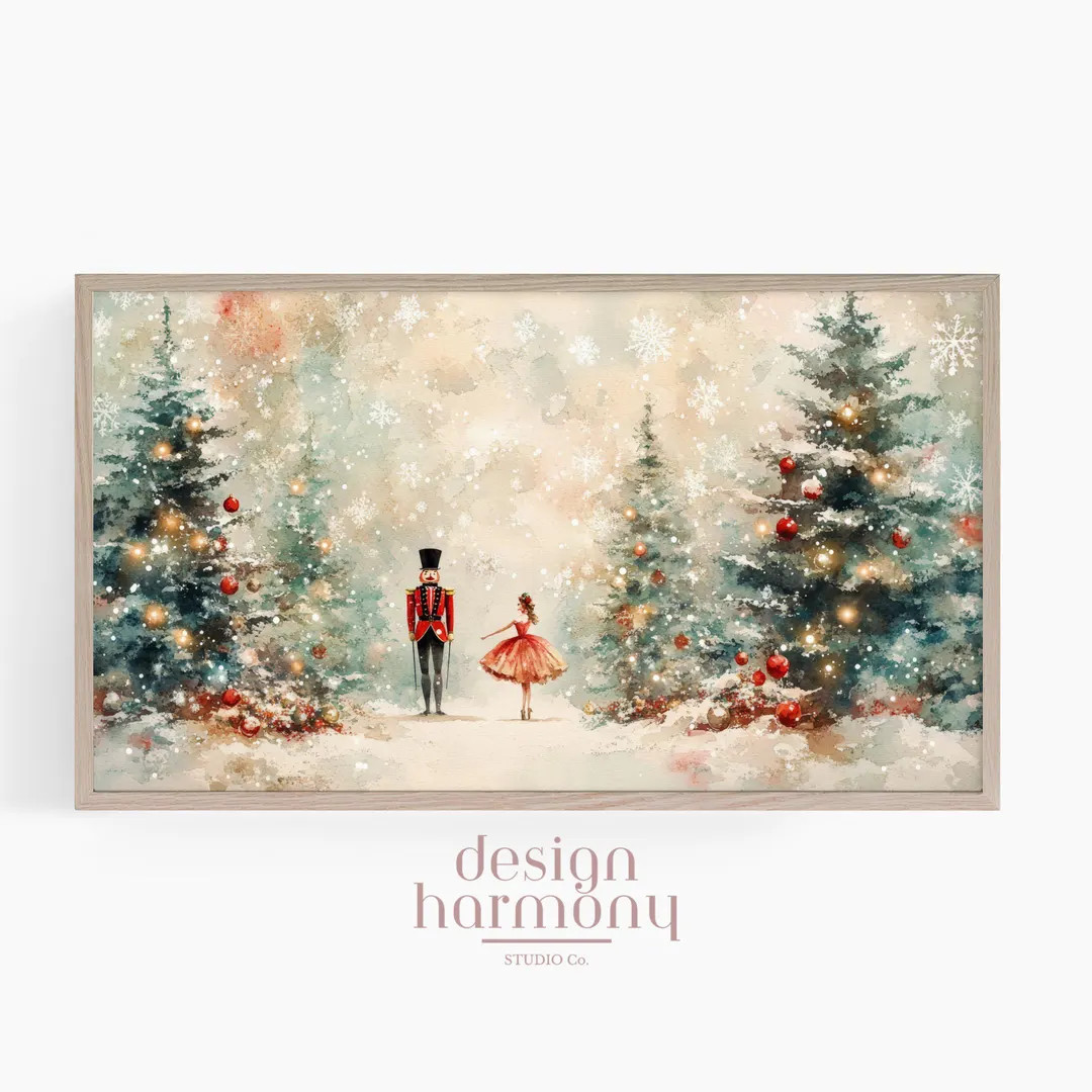 Nutcracker Ballet Winter Forest: Watercolor TV Art (digital Download) - Etsy | Etsy (US)