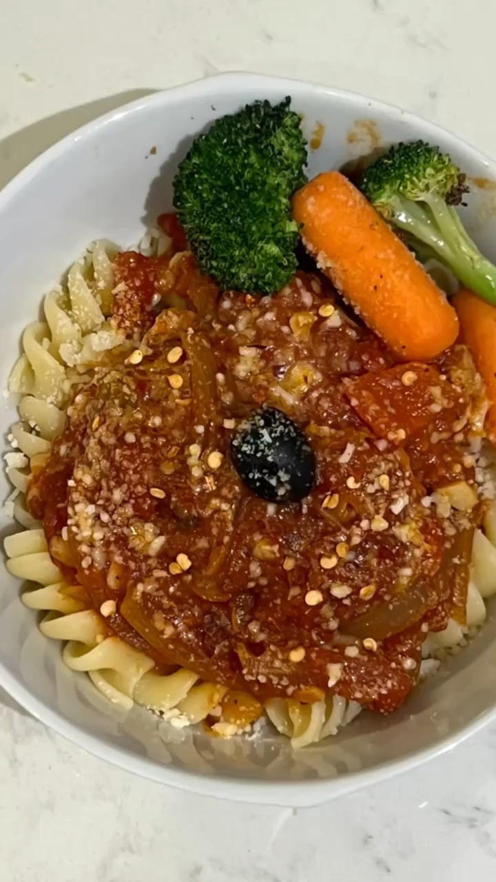 This Chicken cacciatore recipe it’s so good for winter weather and it’s so easy to prepare. 

Ingredients:
- 1 package of chicken thighs
- 1 round tomato, cut into chunky slices
- 1/2 yellow onion, sliced
- 5 garlic cloves, chopped
- 1/2 teaspoon of olive oil
- 1 small red bell pepper, sliced
- 1 yellow or orange bell pepper, cut into squares
- 3 black olives
- 1 celery stalk, chopped
- 1 bag of broccoli and carrots
- Garlic powder
- Salt and pepper
- 1/2 cup of tomato sauce (such as Rao’s or any brand of your choice)

Instructions:
1. Season the chicken thighs with garlic powder, salt, and pepper. Cook until tender, then set aside.
2. In the same pan, add olive oil, onions, and chopped garlic. Sauté until translucent, then add tomatoes, celery, and bell peppers. Cook for a few minutes before adding the cooked chicken, tomato sauce, and black olives. Let it simmer for an additional 5 minutes.

3. Meanwhile, in your oven or air fryer, cook the broccoli and carrots with a sprinkle of salt and garlic powder for just 7 minutes.

4. Serve the chicken and vegetable mixture over pasta, and garnish with Parmesan cheese and chili flakes to taste.

Let me know if you need help. 

Love 
Adriana 



#LTKVideo #LTKhome