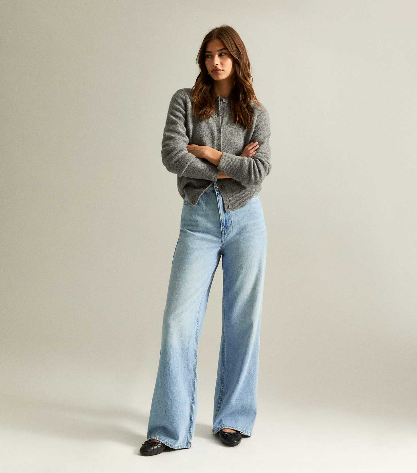Light Blue Adalae High Waisted Wide Leg Jeans | New Look | New Look (UK)