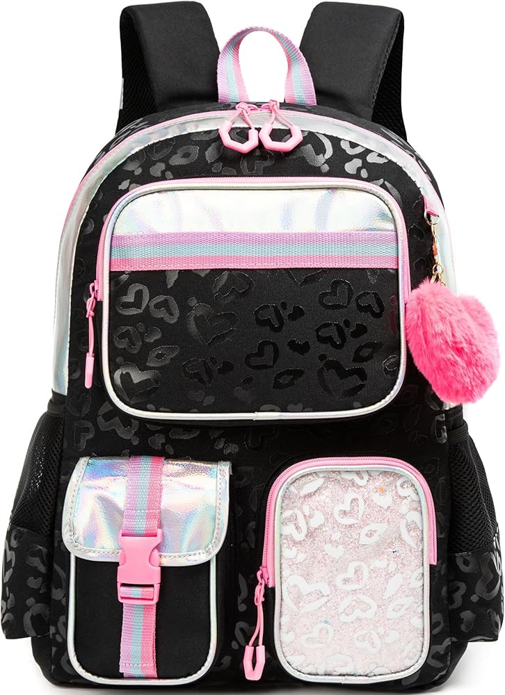 Meetbelify Cute Black School Backpack for Girls Aesthetic Backpacks for Elementary Student Teen G... | Amazon (US)