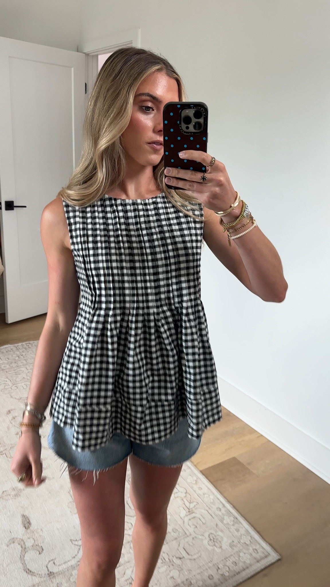 Amazon size small Women's Gingham Pleated Peplum Tank Tops Crew Neck Y2K Sleeveless Blouse Plaid Babydoll Tshirt

#LTKootd #LTKSaleAlert #LTKSeasonal