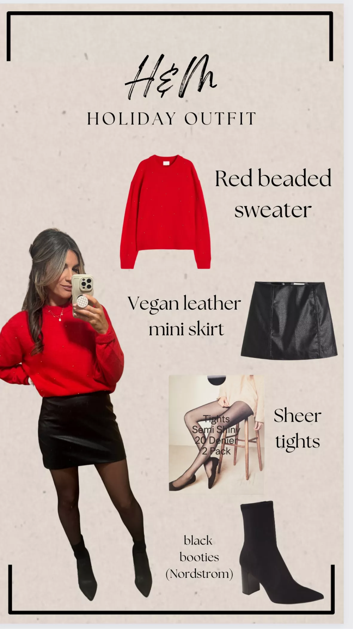Beaded Sweater - Red/beads - Ladies
