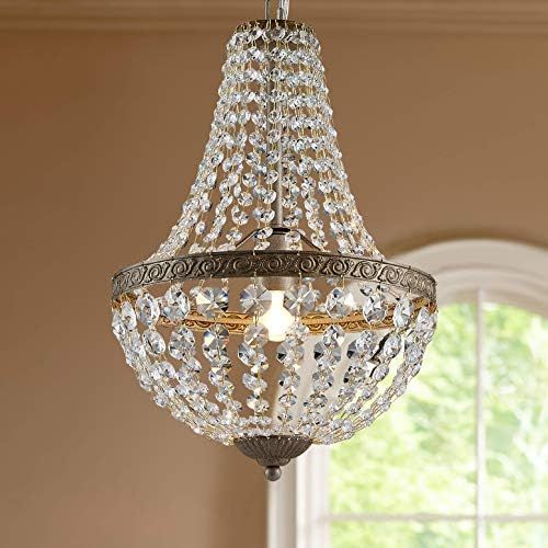Bestier French Empire Antique Silver Finish Farmhouse Crystal Pendant Chandelier Lighting LED Cei... | Amazon (US)