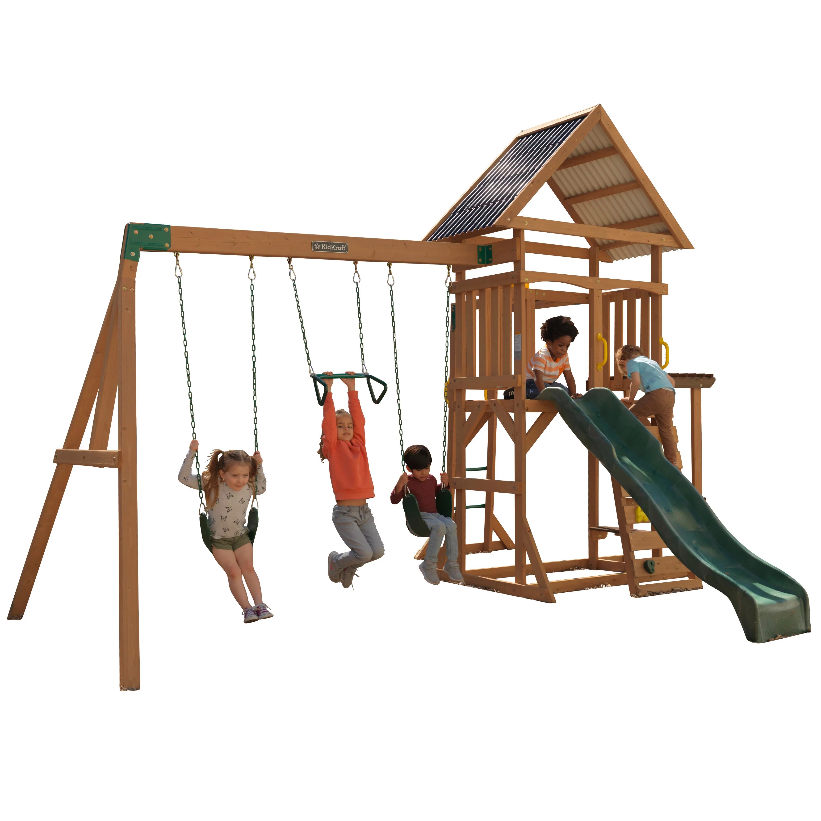 KidKraft Lawnmeadow Wooden Swing Set - Walmart.com | Walmart (US)