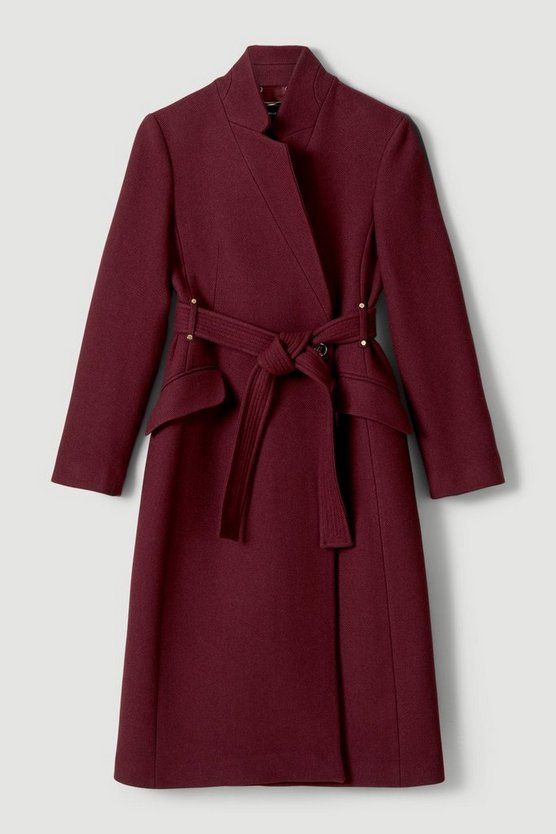 Italian Wool Investment Notch Neck Coat | Karen Millen UK + IE + DE + NL