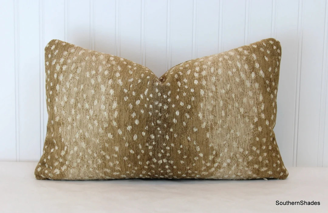 One or Both Sides  Antelope Khaki Velvet Chenille Pillow - Etsy | Etsy (US)