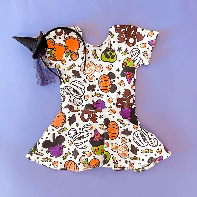 Park Halloween Treat Skirted Leotard, Mickeys Halloween Outfit, Girls Disney Outfits - Etsy | Etsy (US)