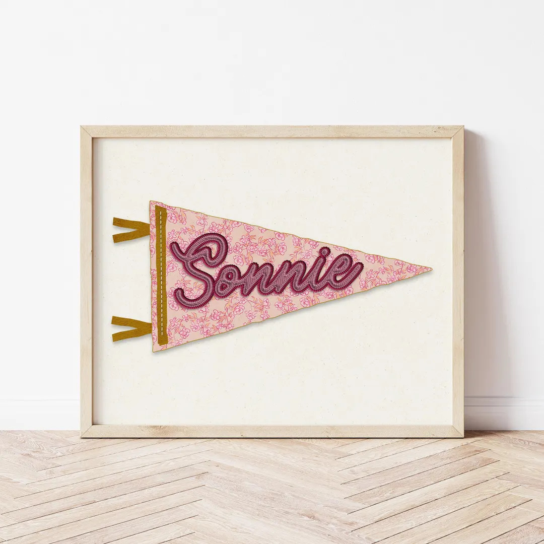 Custom Name Pennant Flag Personalized Pennant Banner Baby Shower Birthday Gift Boho Girls Room De... | Etsy (US)