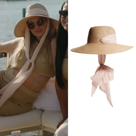 Lindsay Hubbard’s Straw Hat With Pink Scarf 