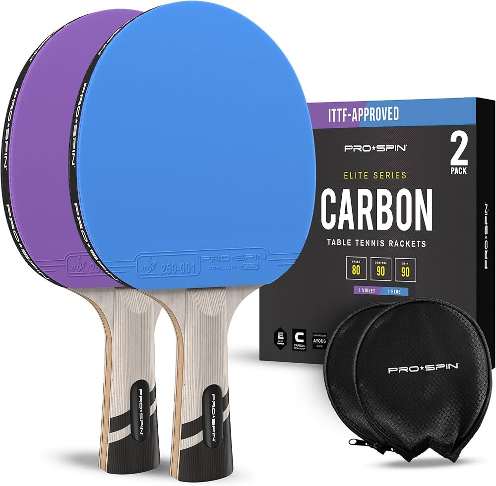 PRO-SPIN Ping Pong Paddles - Professional Level Table Tennis Rackets with Carbon Fiber for Superi... | Amazon (US)