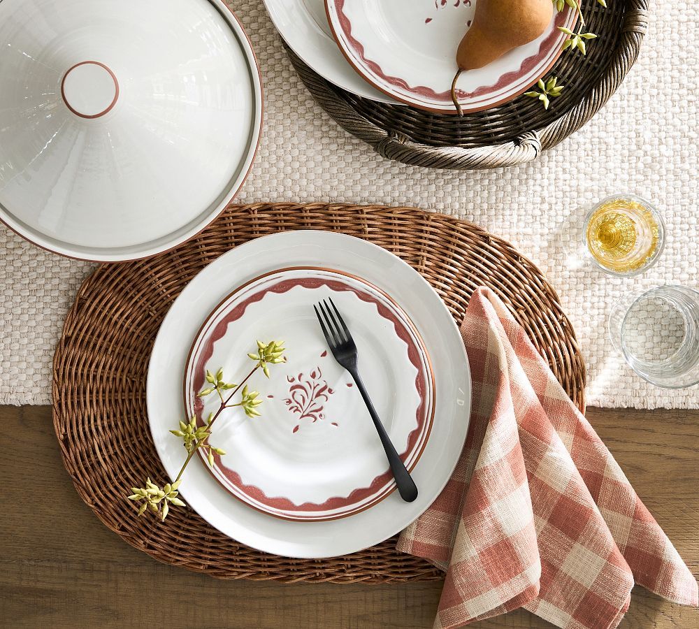 Handwoven Wicker Oval Charger Plate | Pottery Barn (US)