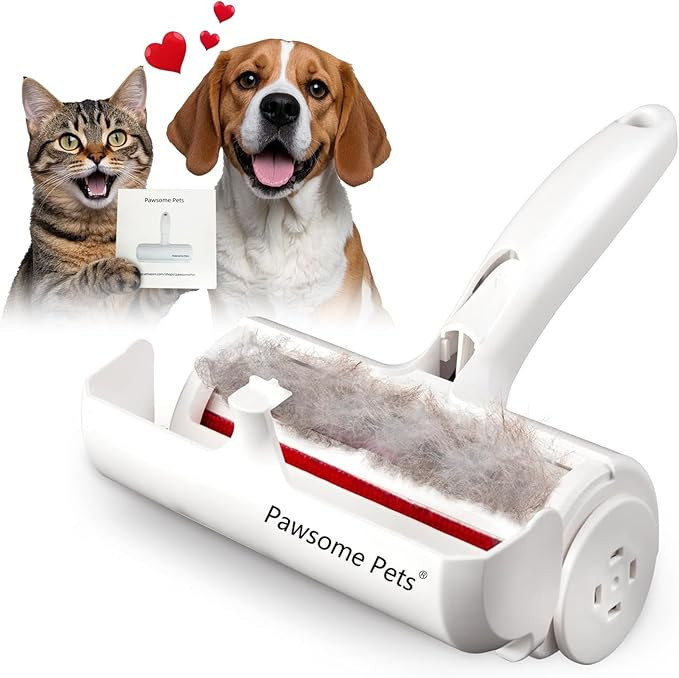 Pawsome Pets Pet Hair Remover Gift Set Reusable Lint Roller Cat and Dog Hair Remover for Furnitur... | Amazon (US)