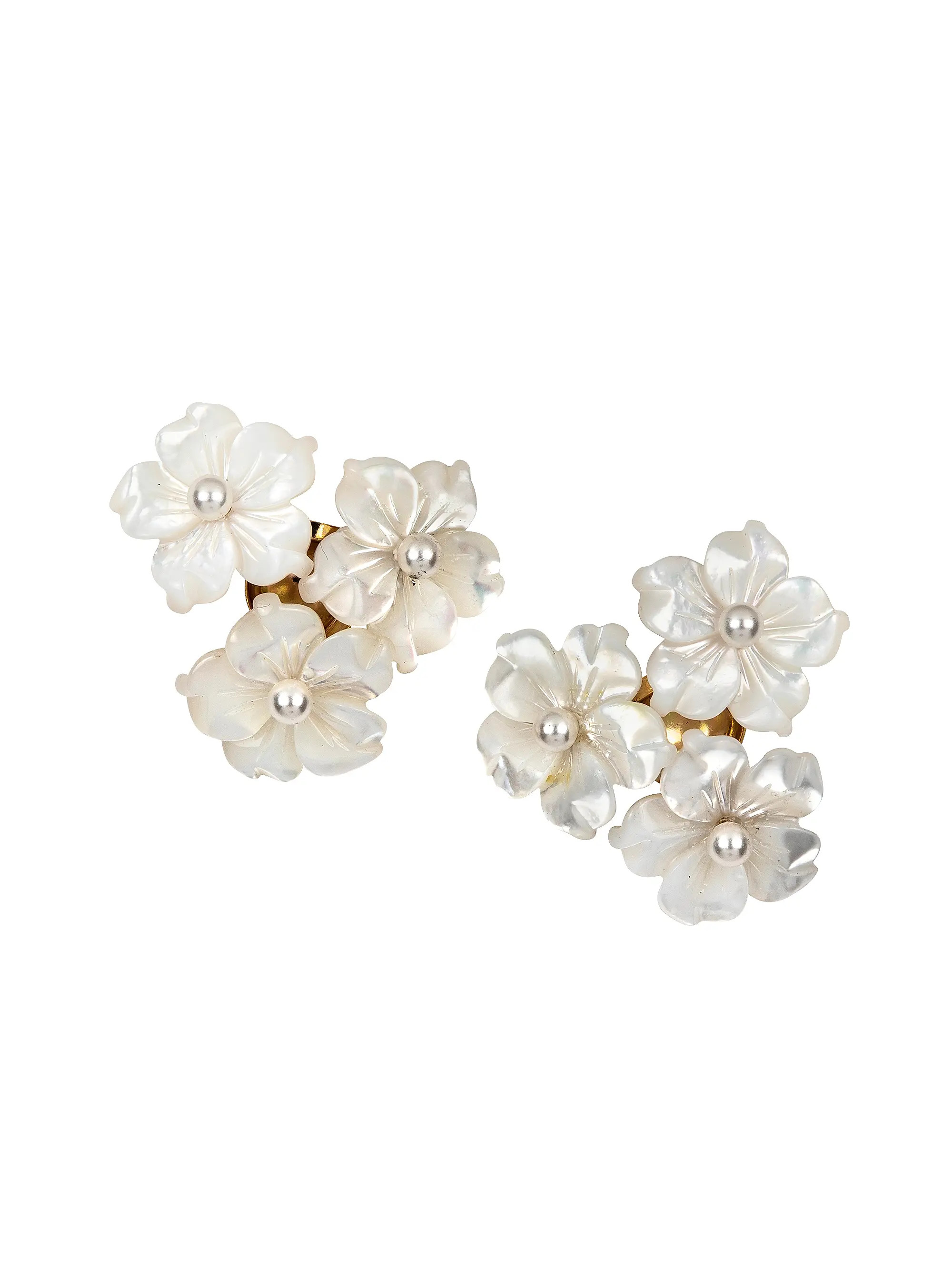 Mart Mother-Of-Pearl Triple-Flower Stud Earrings | Saks Fifth Avenue