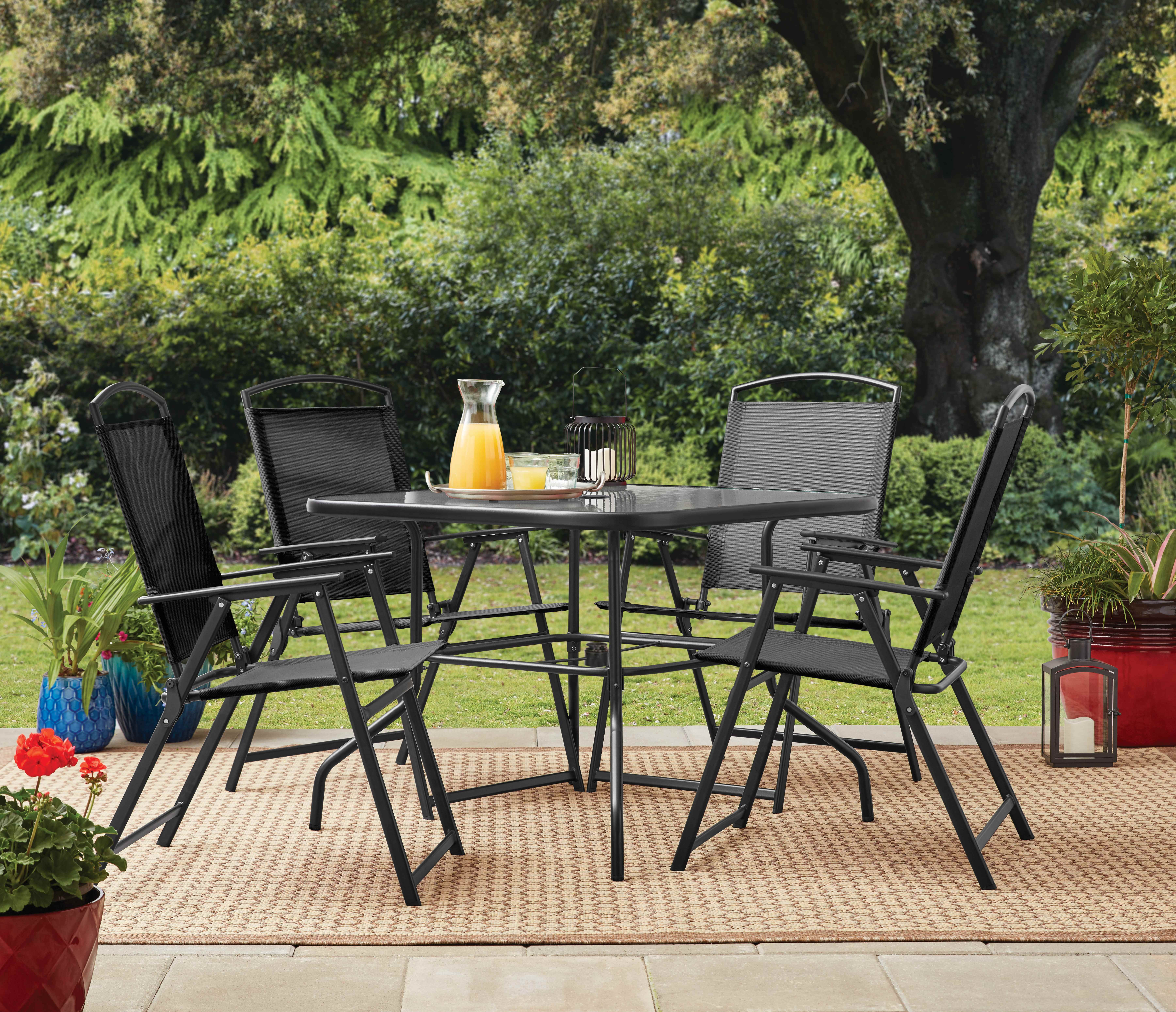 Mainstays 5pc Albany Lane Dining Set, Black, Outdoor Living | Walmart (US)