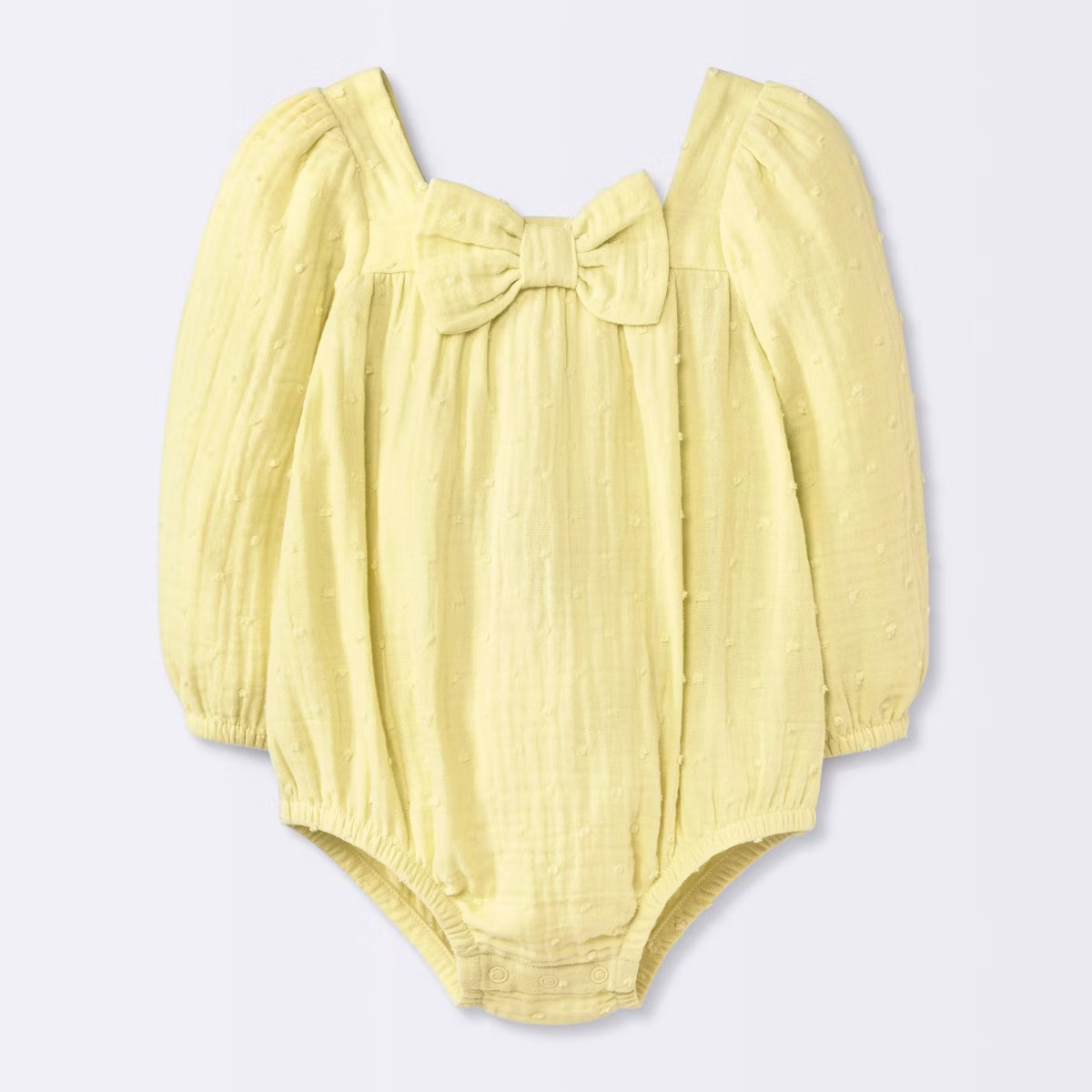 Baby Girls' Bow Romper - Cloud Island™ Yellow | Target