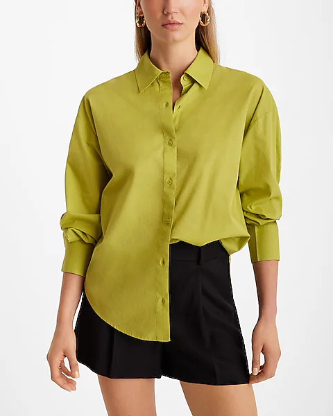 Poplin Boyfriend Portofino Shirt | Express