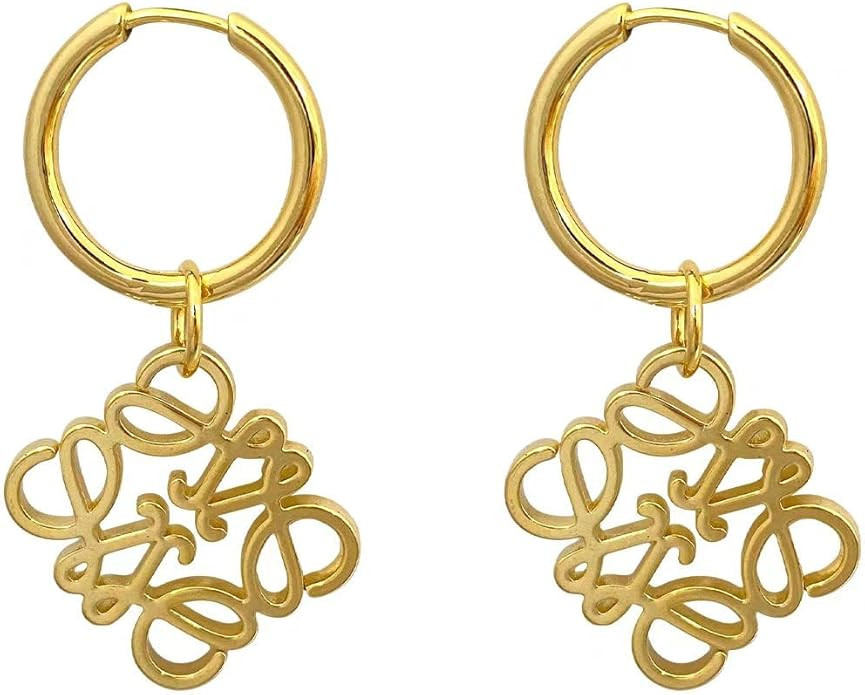 Luxury 14K gold-plated geometric openwork earrings, designer hoop gold earrings, high-end vintage... | Amazon (US)