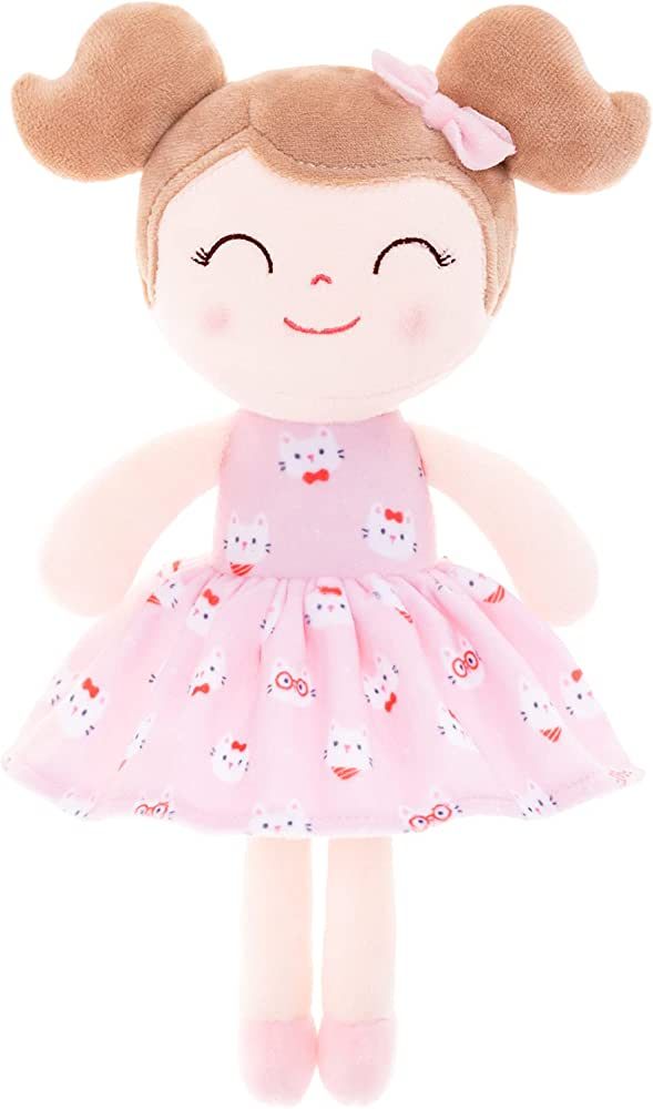 Gloveleya Soft Dolls Plush Figures cat Dress Doll Baby Gift 9" | Amazon (US)