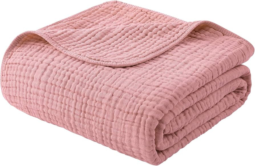 Yoofoss Muslin Blanket 100% Organic Cotton Large Twin Size 60" x 80" for Bed Couch Summer Gauze B... | Amazon (US)