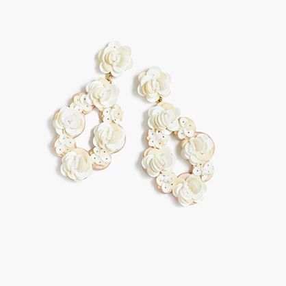 Leather embroidered sequin earrings | J.Crew US