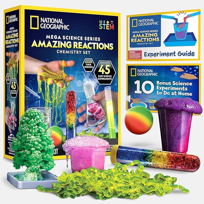NATIONAL GEOGRAPHIC Amazing Chemistry Set - Chemistry Kit with 45 Science Experiments Including C... | Amazon (US)