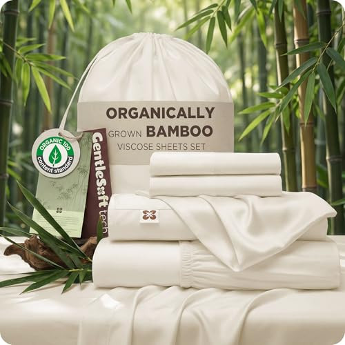 Bedsure 100% Organically Grown Bamboo Viscose King Size Sheets Set | Cooling Bedsheets for Hot Sl... | Amazon (US)