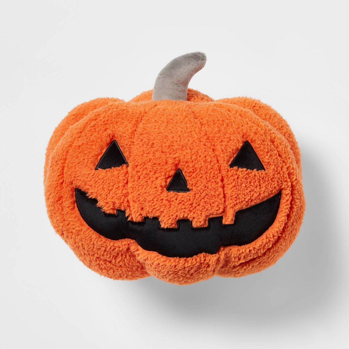 Faux Shearling Pumpkin Novelty Halloween Throw Pillow Orange - Hyde & EEK! Boutique™ | Target