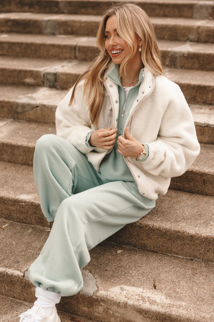 Josephine Zip Front Jacket - Ivory | Petal & Pup (US)