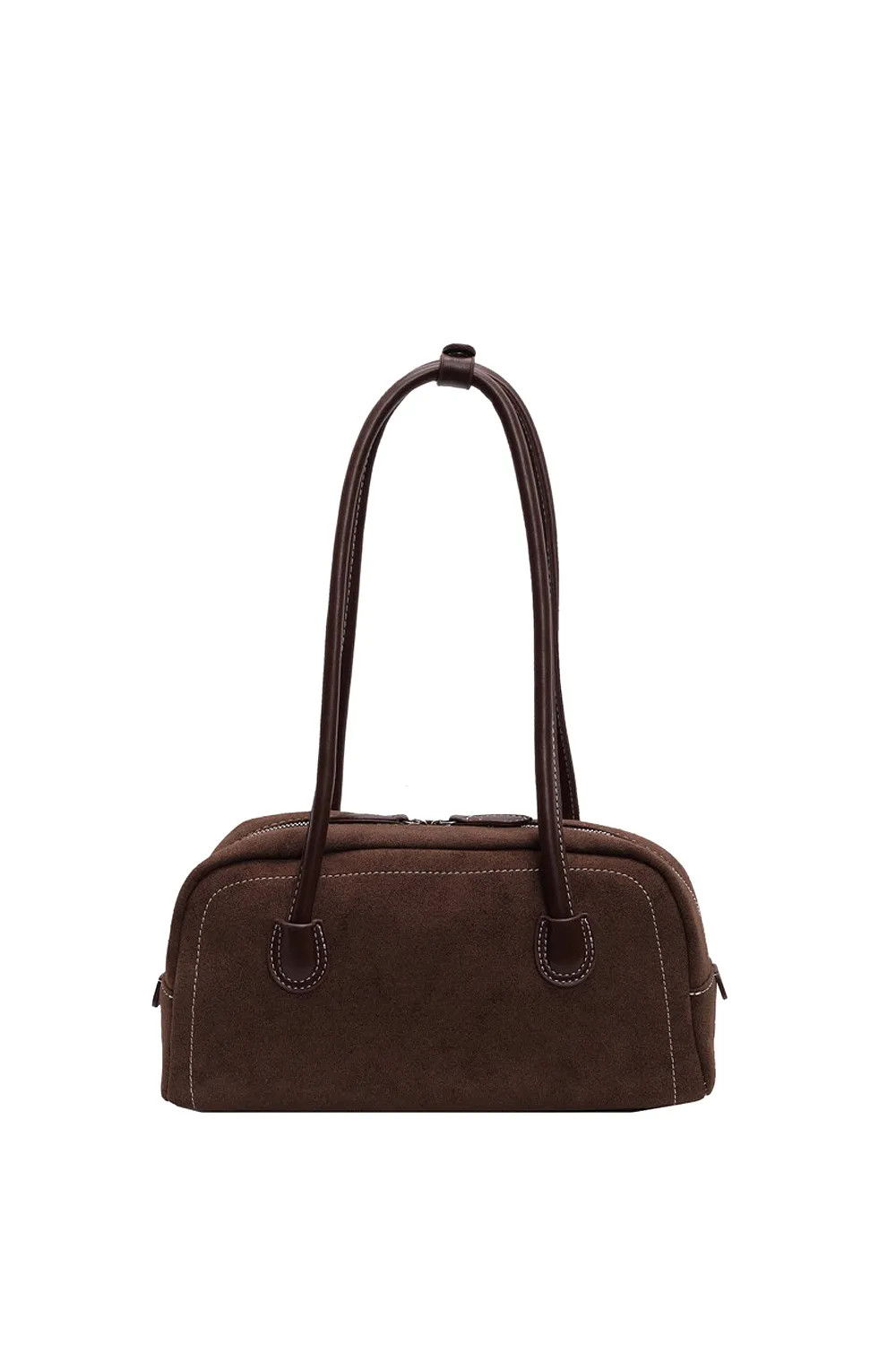 Brown XY London 'Ashden' Women's Handbag with Shoulder Strap and Faux Suede Finish | Boohoo | Boohoo.com (UK & IE)