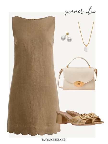 Darling scalloped linen dress for summer 

#LTKSeasonal #LTKStyleTip #LTKWorkwear