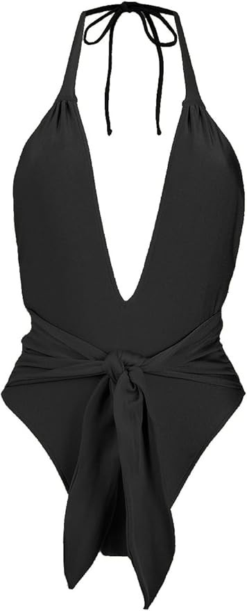 Amazon.com: TIMELESS HATERNECK SWIMSUIT WITH KNOT,S,BLACK : Clothing, Shoes & Jewelry | Amazon (US)