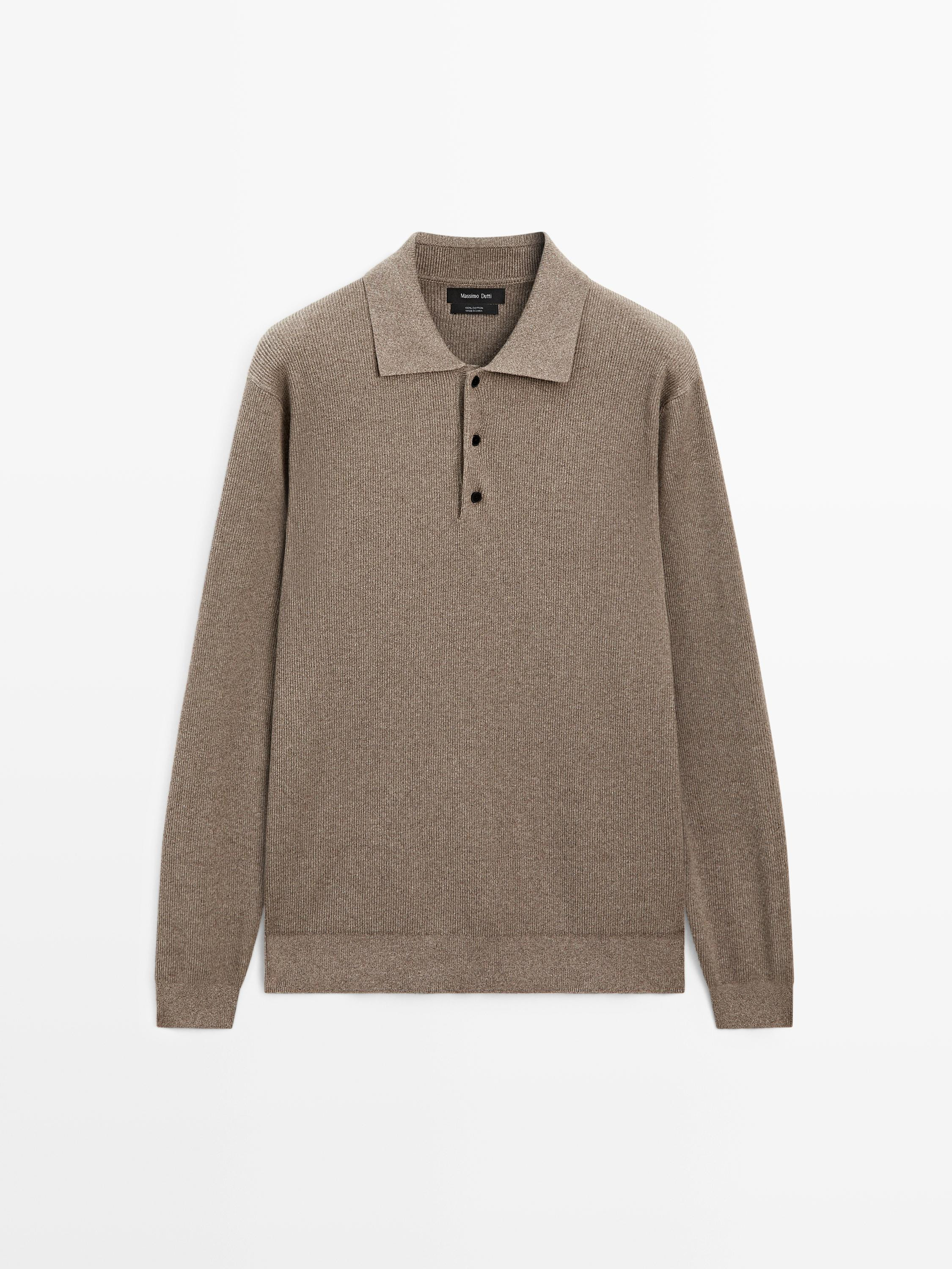 VIEW LOOK
Cotton knit polo sweater with button details
    
 $130  Colour  Dark Beige  Add to bas... | Massimo Dutti US